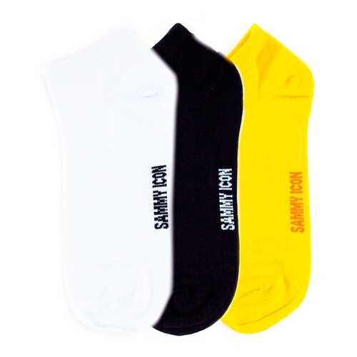 Комплект однотонных носков Sammy Icon Ankle Solid - 3 Pair Set - Yellow/White/Black в Милавица