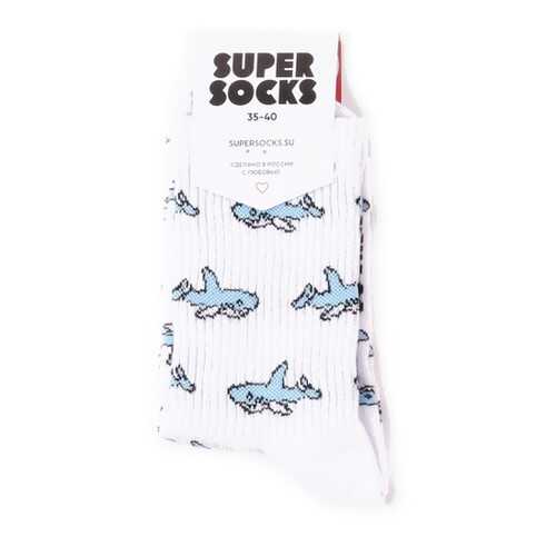 Носки унисекс Super Socks Sharks белые 36-40 в Милавица