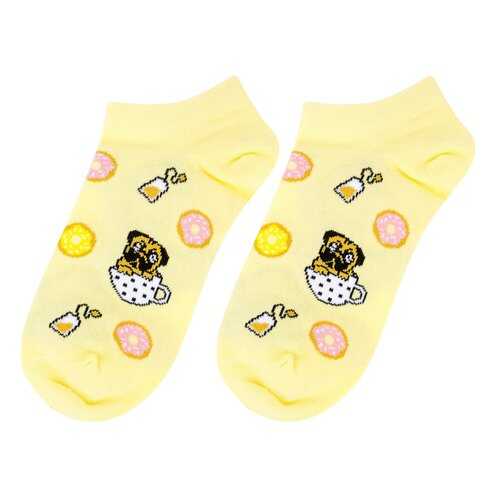 Носки женские Kawaii Factory Мопс с печеньем желтые 35-39 в Милавица